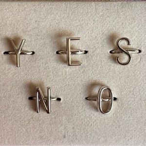Valentino “Yes No” 5‎ Ring Set New
